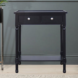 Vanity Living 60cm Black Hallway Console Table With Drawers-Furniture Kingdom