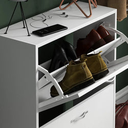 Vida Designs 2 Drawer Shoe Storage Cabinet For Small Spaces-Furniture Kingdom