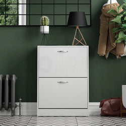Vida Designs 2 Drawer Shoe Storage Cabinet For Small Spaces-Furniture Kingdom
