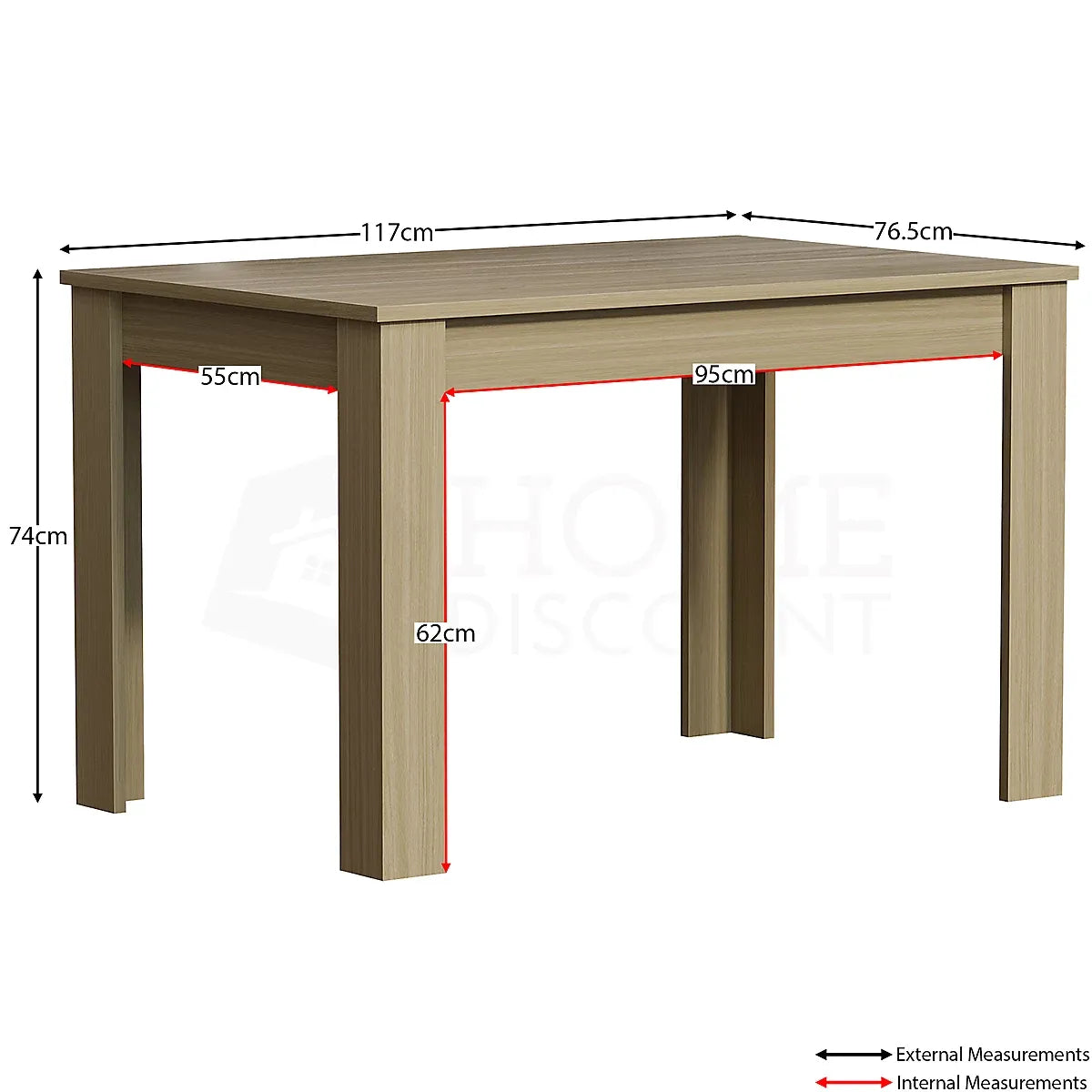 Vida Designs Medina Oak 4 Seater Dining Table Sturdy Family-Furniture Kingdom