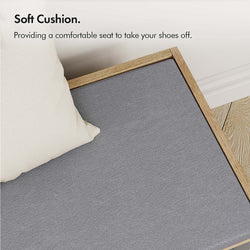 VonHaus Shoe Storage Bench With Padded Seat Grey Entryway-Furniture Kingdom